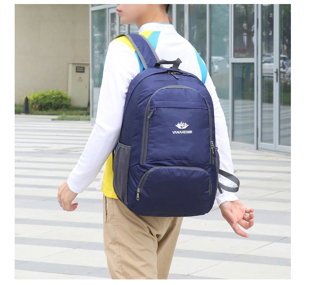 23L Packable Backpack Foldable Ultra Light Outdoor Duffle Bag Big Folding Knapsack Hiking Travel Rucksack Mountaineering Daypack