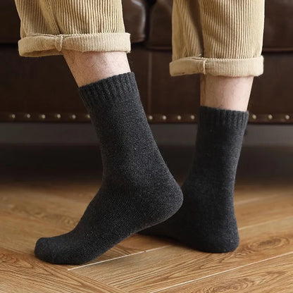 4Pairs/Lot Men's Winter Super Thick Thermal Socks Wool Men Women Solid High Quality Merino Wool Socks Cold Snow Warm Wool Socks