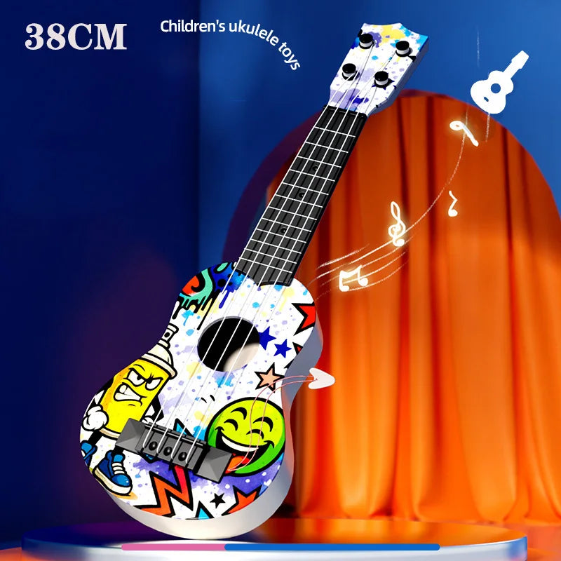 Children Ukulele Musical Toys 4 Strings Small Guitar Montessori Education Instruments Music Toy Learning 3 To 6 Years Boys Gift