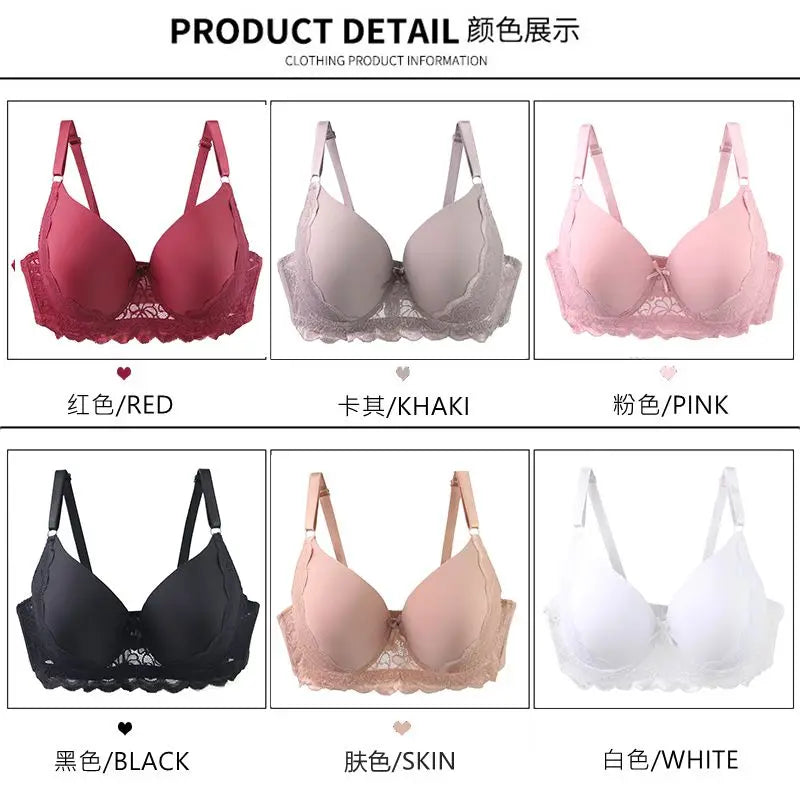 2025 New Sexy C D DD E Cup Bras For Women Breathable Red Khaki Pink Black White Skin Push Up Underwear Plus Size Lingerie