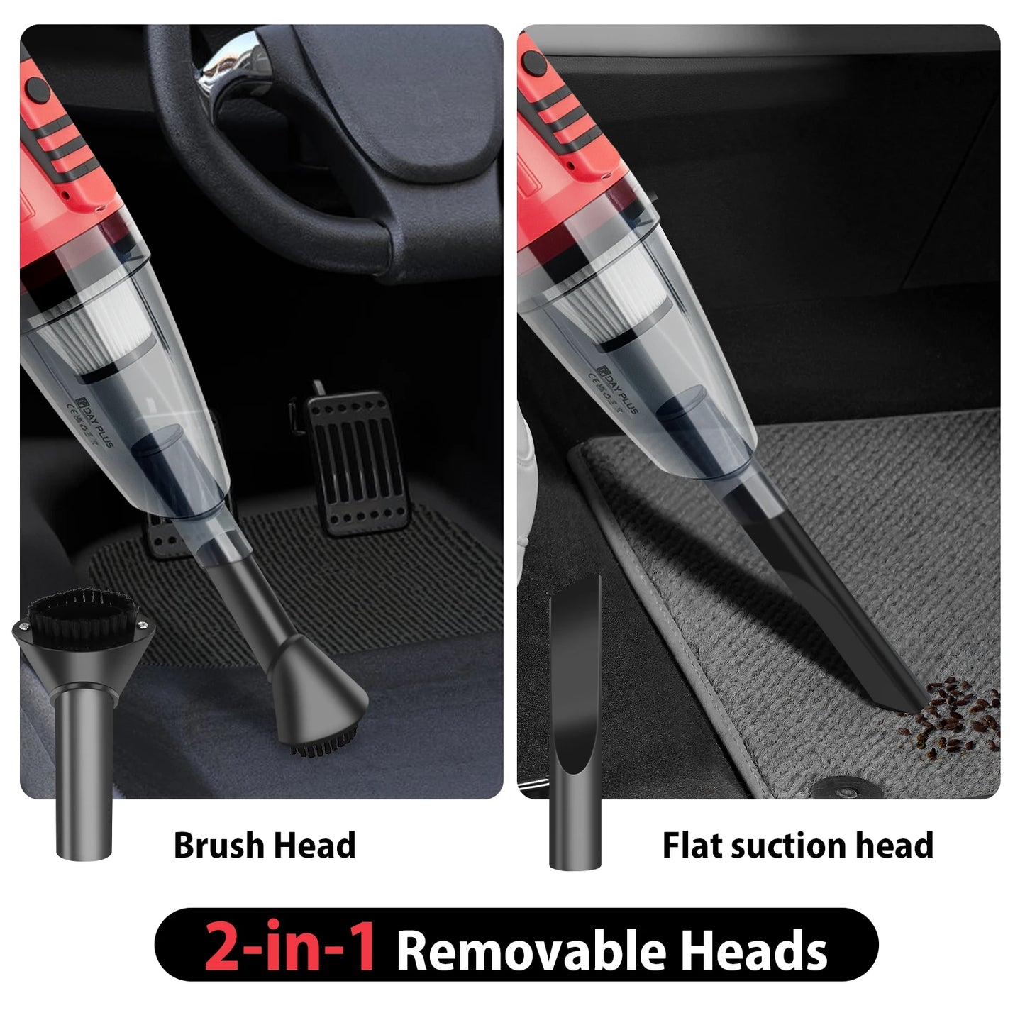 Handheld vacuum cleaner 5500Pa with LED Lighting handheld vacuum cleaner Battery Wireless Wet & Dry Handheld Washer with Washable HEPA Filter Bagless Car Home Power Clean