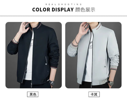 Men's Autumn Fashion Baseball Jackets Long Sleeve Stand Collar Loose Outwears Coats Sport Casual Slim Fit Business Jacket Male
