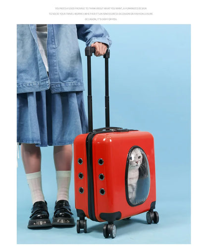 2026 New Multi Functional Small Pet Breathable Box, Cat Suitcase, Comfortable Outdoor Pet Suitcase, Travel Suitcase