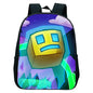 16 Inch Angry Geometry Dash Backpack Boys Girls Bookbag Cartoon Game Kids Kindergarten School Bags Toddler Childcare Backpack