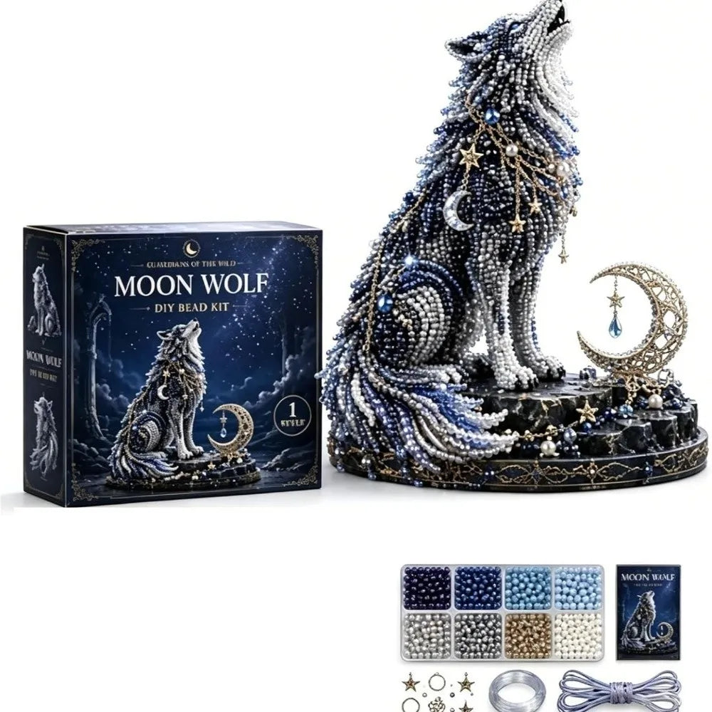 3D Design Animal Guardian Beading Kit Handmade Material Package Animal Bead Set with Colorful Beads Animal Shape Bead Craft Set