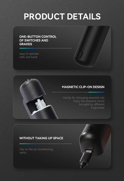 Smart Car Aroma Diffuser Auto Start Stop with Engine Fast Deodorizer Long Lasting Fragrance  6 Bottles Essential Oils Gift