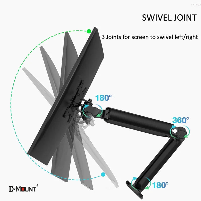 D-MOUNT DW150 Gas Spring 13"-32" TV Wall Mount 2-9KG LCD Monitor Holder  Lifting Swivel Stretch Stands Long Arm 75x75 100x100