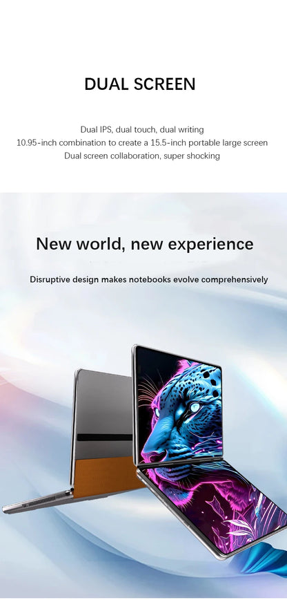 GLF-S2 10.9+10.95 Inch Dual Screen Laptop Intel I3 1215U N100 Touchscreen Notebook WIFI 6 180° Flip Win11 Laptop Tablet Computer