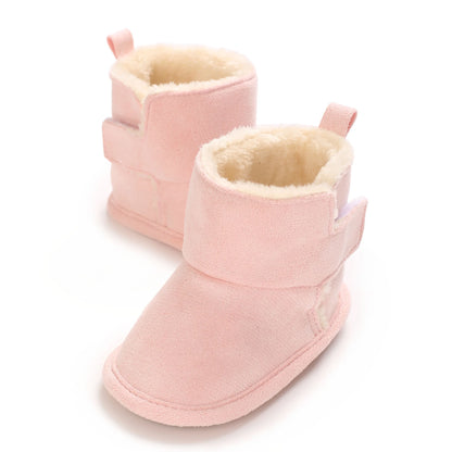 New Baby Boots For Winter Warmth 0-18M Newborn Baby Velcro Soft Sole Anti Slip Front Shoes Baby Shoes Warm Snow Boots
