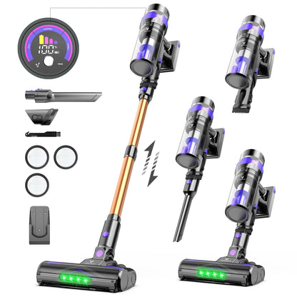 Vortisys V2 Cordless Vacuum Cleaner, 500W Brushless Motor, 36V/2200mAh Battery, Suitable for Floor, Carpet, Sofa, Mattress