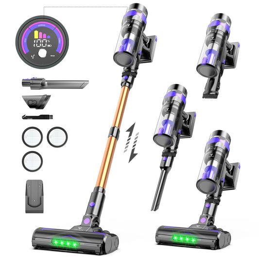 Vortisys V2 Cordless Vacuum Cleaner, 500W Brushless Motor, 36V/2200mAh Battery, Suitable for Floor, Carpet, Sofa, Mattress