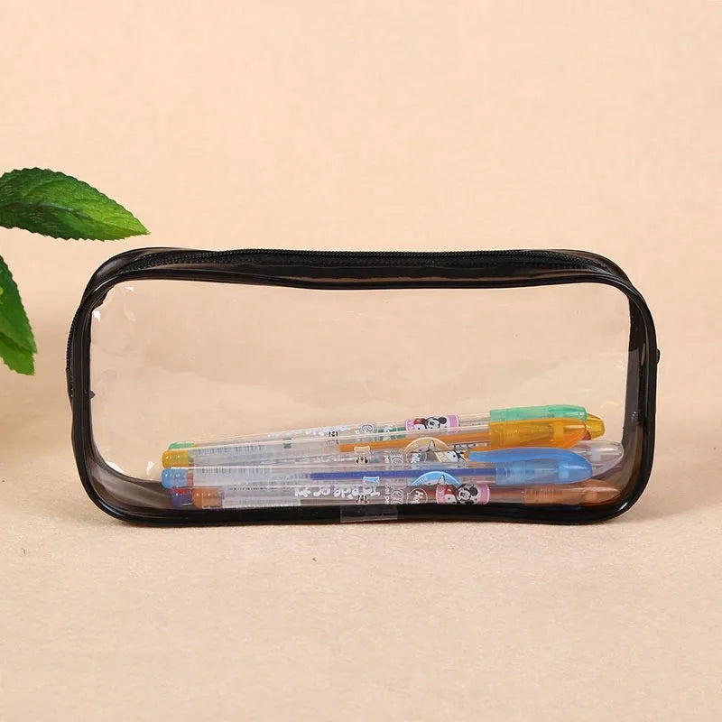 Transparent Pencil Case Zipper Simple style Pen Pouch Large Capacity Pen Bag for Students School&Office Stationary Supplies