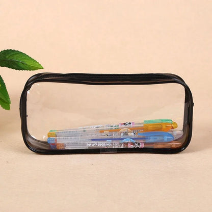 Transparent Pencil Case Zipper Simple style Pen Pouch Large Capacity Pen Bag for Students School&Office Stationary Supplies