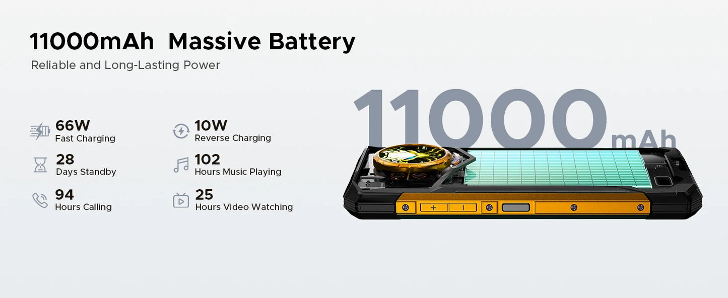 Phone robust DOOGEE S200 Ultra 5G AI 6,72 "Dimensity 7400 48 Go RAM (12 36) 1 To ROM battery 11000 mAh Android 15 NFC Smar