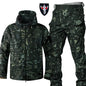 New Men's Winter Jacket Tactical  Sets Fleeced Sharkskin Windproof Waterproof Padding Suits Paintball Uniform Pockets Camo