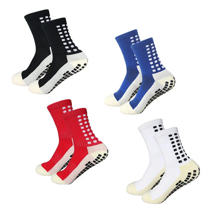 Men's Mid-Calf Sports Socks Breathable Anti-Slip Silicone Dotted Football Basketball Yoga Socks Comfortable Breathable Sports