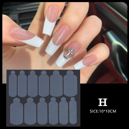 12pcs Manicure Paper Matte Paperless Tray Auxiliary For Nail Art Decorations Paperless Holder Extension Adhesive