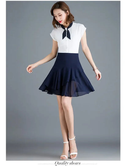 Fashion Solid Color Spliced Ruffles Chiffon Skirts Women's Clothing Summer New Loose Office Lady Elastic High Waist Skirts