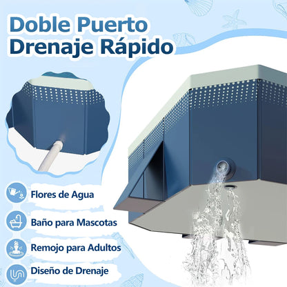 Foldable Pool Swimming Pool For Family Adults Child Collapsible Swimming Pool For Outside Backyard Portable Pet Swimming Pool For 1~8 People Can Connected Water Pump