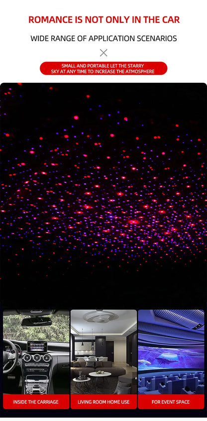 1pcs Car Interior Lights Roof Star Light USB LED Starry Atmosphere  Projector Decoration Night Party Decor Galaxy Light