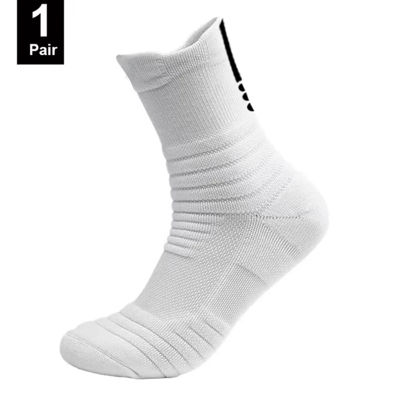 6/3/1 Pairs Men's Compression Socks Breathable Basketball Sports Cycling Socks Moisture Wicking High Elastic Tube Socks