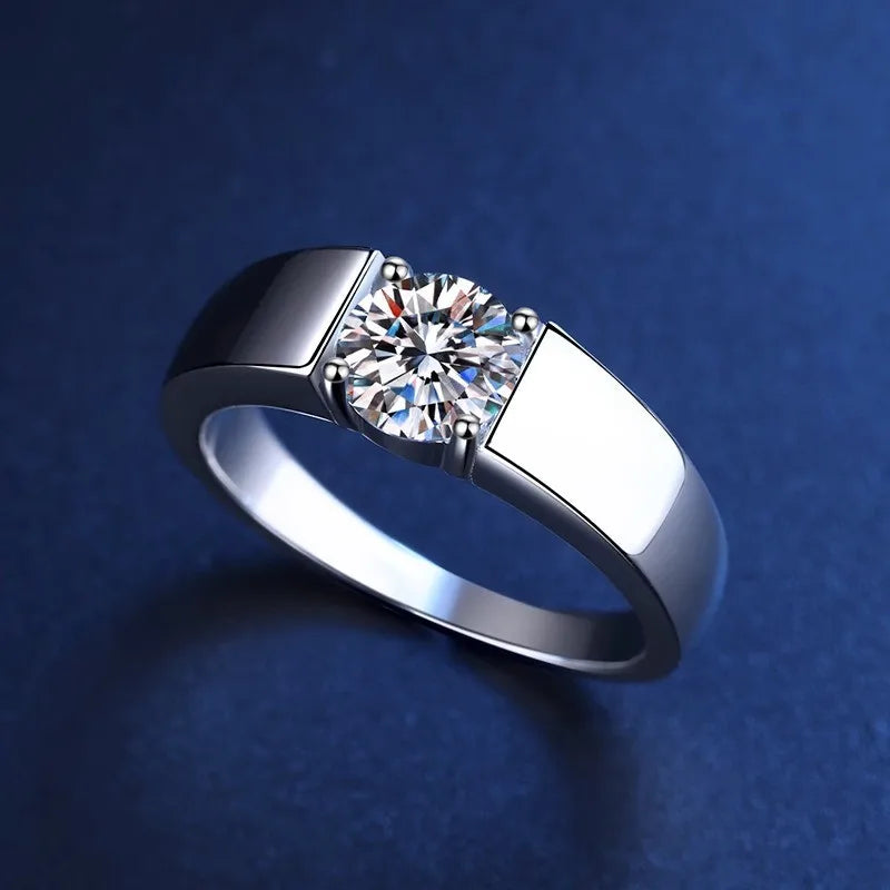Moissanite Couple Ring For Women Man 925 Silver Stone Match Dia Wedding Band Bride S Sterling Silver White Gold 2.00ct