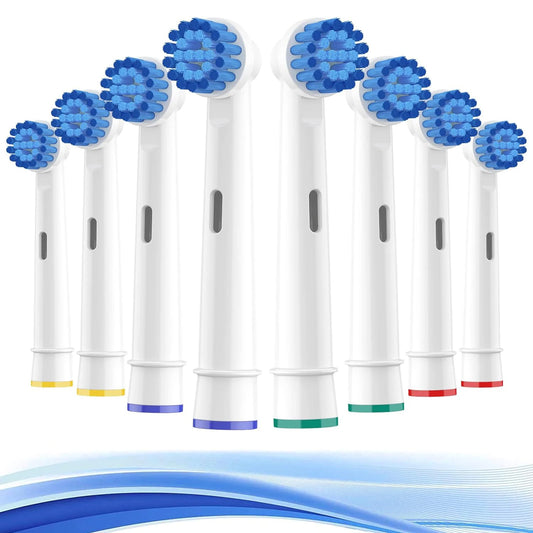 4/8/12/16/20 pakuočių jautrių dantenų priežiūros minkštų šerelių pakaitinės šepetėlių galvutės, suderinamos su „Oral B Braun“ elektriniu dantų šepetėliu