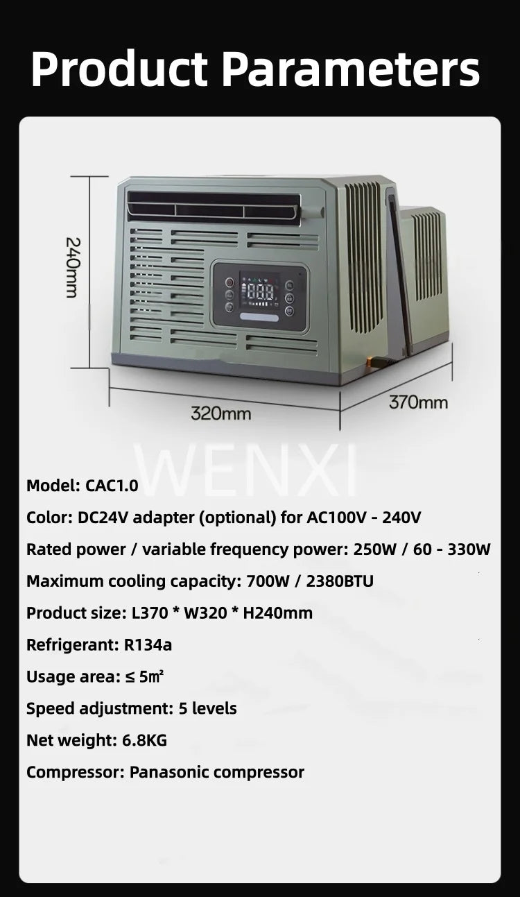 Portable Parking Air Conditioner Small Portable Car Energy Saving Air Conditioner Ductless: Hassle -Free for Car Window Mounting