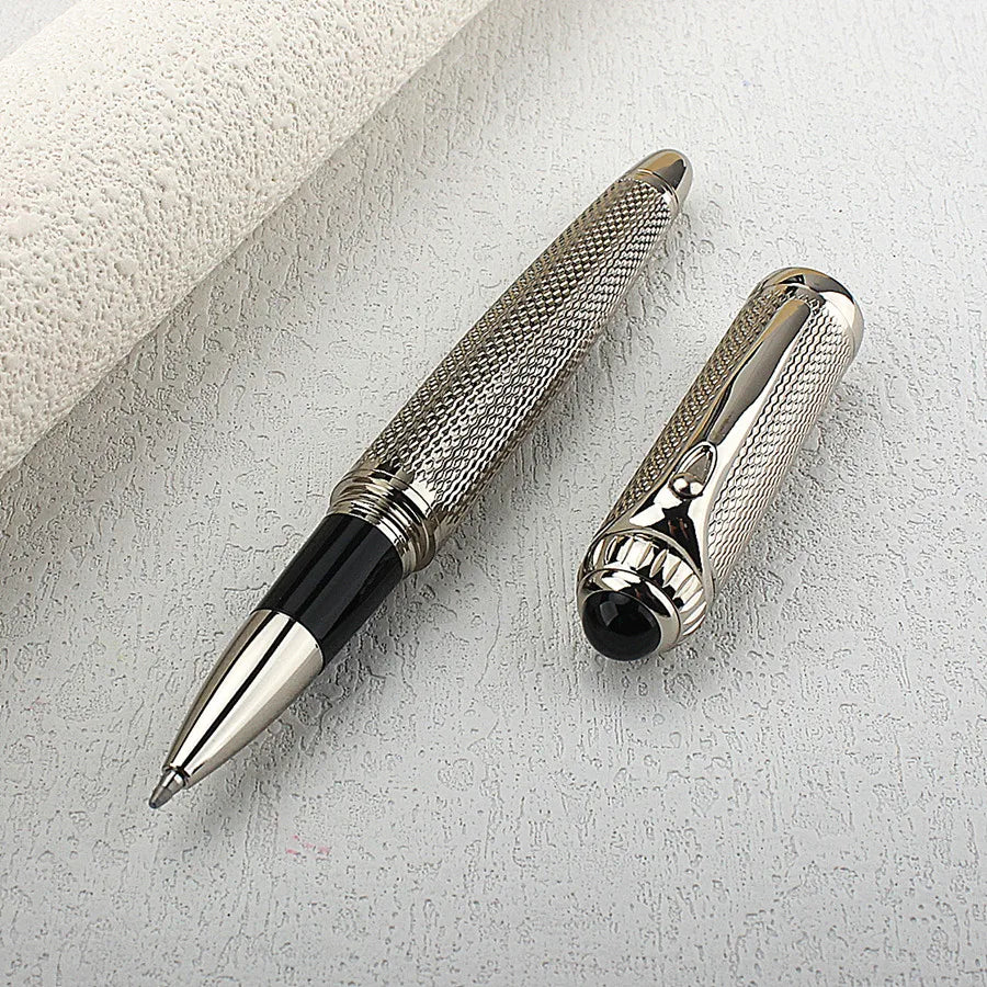 Luxury Big Barrel Rollerball Pen with Silver Clip Smooth Writing for Business Gift (Blue Ink) PK Jinhao 159