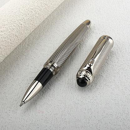 Luxury Big Barrel Rollerball Pen with Silver Clip Smooth Writing for Business Gift (Blue Ink) PK Jinhao 159