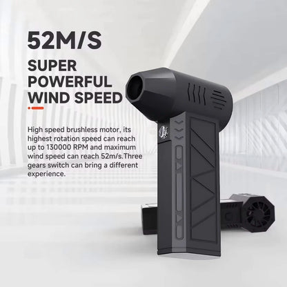 130000 RPM  Fan Electric Air Blower Brushless Motor High-Speed Violent Fan 52m/s Overheat Protection 4000mAh Battery