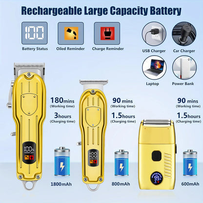 Hair Clippers Electric Razor Shavers for Men USB Rechargeable Clippers and Trimmer Beard Trimmer Barber Kit Professional Clipper