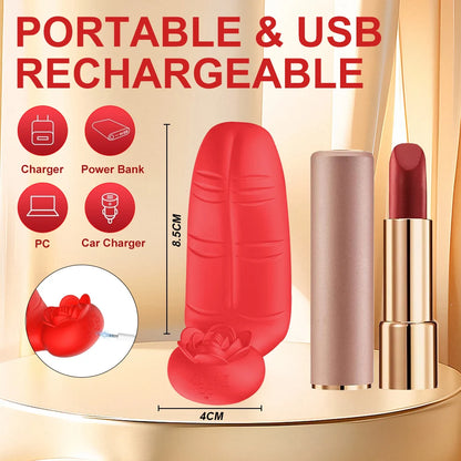 G Spot Finger Vibrator Female Clitoral Nipple Stimulator Rose Toy 10 Speed Vibrating Masturbator For Women Lesbian Orgasm