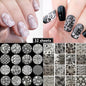 Black  White Lace Rose Nails Foil Stickers Black  Flowers Design Manicure Nail Art Transfer Paper Nails Art Decals