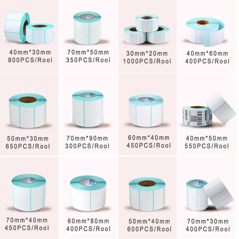 10 size Shipping Label stickers barcode Stickers Blank Paper label for Zebra Paper Adhesive Sticker Supermarket Blank sticker