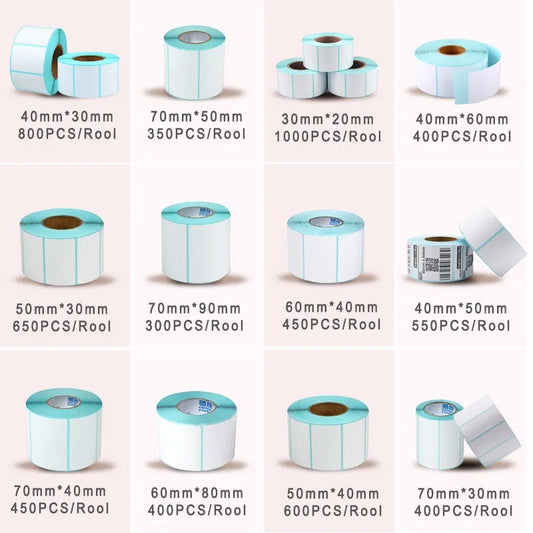 10 size Shipping Label stickers barcode Stickers Blank Paper label for Zebra Paper Adhesive Sticker Supermarket Blank sticker