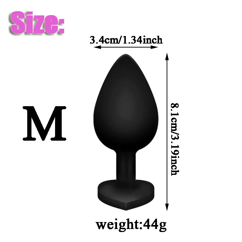 3Pcs Set Butt Anal Plug With Crystal Sex Toys for Women Men Soft Silicone Erotic Massager Stimulator Dildo Adult Product Plug
