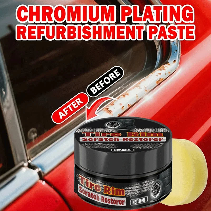 Universal Car Wheel Hub Repair Paste 80g - Scratch, Fade Removal for Aluminum Alloy & Chrome Rims, Tire polish wax