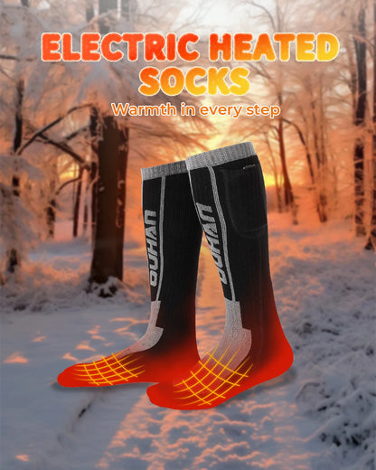 Elektrinės šildomos kojinės slidinėjimui, snieglenčių sportui, žygiams pėsčiomis, įkraunamos baterijos, šiluminės, šiltesnės, nuotolinio valdymo pultelis, žiemos lauko sportas