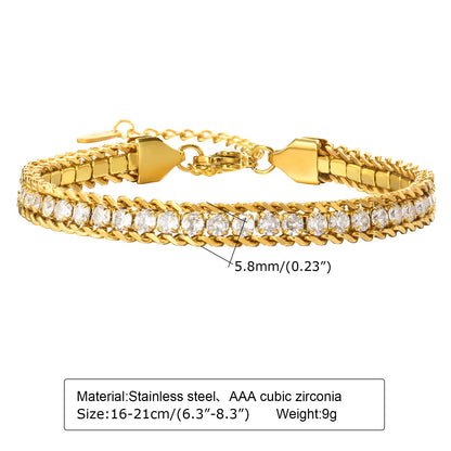 Women Stainless Steel Chain Bracelet,18K Gold Plated Twist Paperclip Adjustable Link Bracelet,Chunky Stackable Layered Jewelry