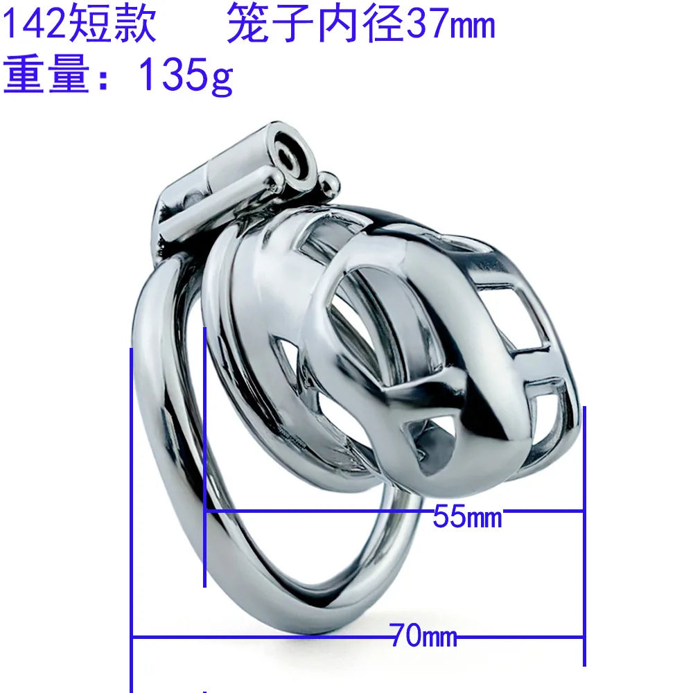 Stainless Steel Male Chastity Cage Penis CB Lock Device Metal Cage BDSM Erotic Infidelity Prevention Device Gay Adult Sex Toys