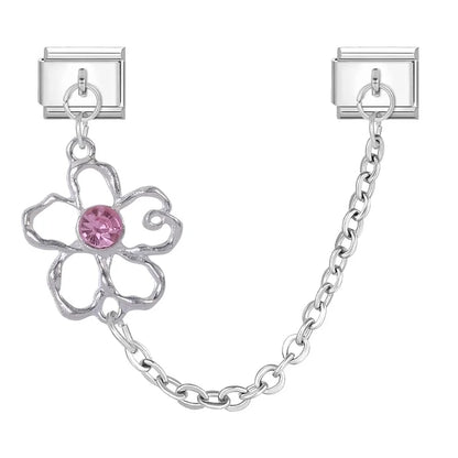 Tassel Chain Butterfly Flowers Star Moon Heart Zircon Italian Charm Links Fit 9mm Bracelet Stainless Steel DIY Jewelry Making