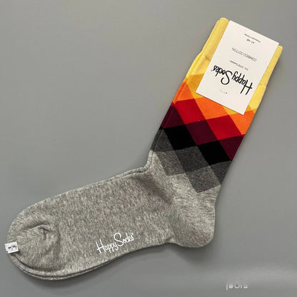 Cotton Happy Socks Men's Classic Crew Sock Shoe Size 10 - 13 Soft