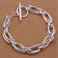 Noble 925 Sterling Silver Square Solid Chain Bracelet for Women Men Charm Party Gift Wedding Fashion Jewelry