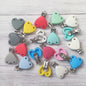 10pcs Silicone Heart Pacifier Clips DIY Baby Teething Teether Necklace Bead Tool Nurs Gift Nipple Chain Accessories