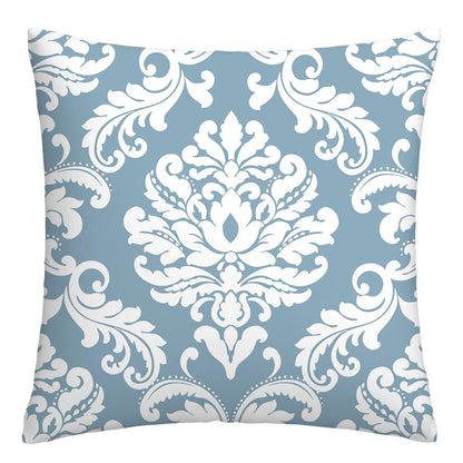 Lake blue white geometric linen pillowcase sofa cushion cover home decoration can be customized for you 40x40 45x45 50x50 60x60