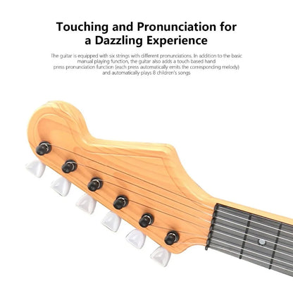 4-string Children Electric Guitar Toy with Music Light Beginner Electric Guitar Ukulele Children's Toy Musical Instrument Gift