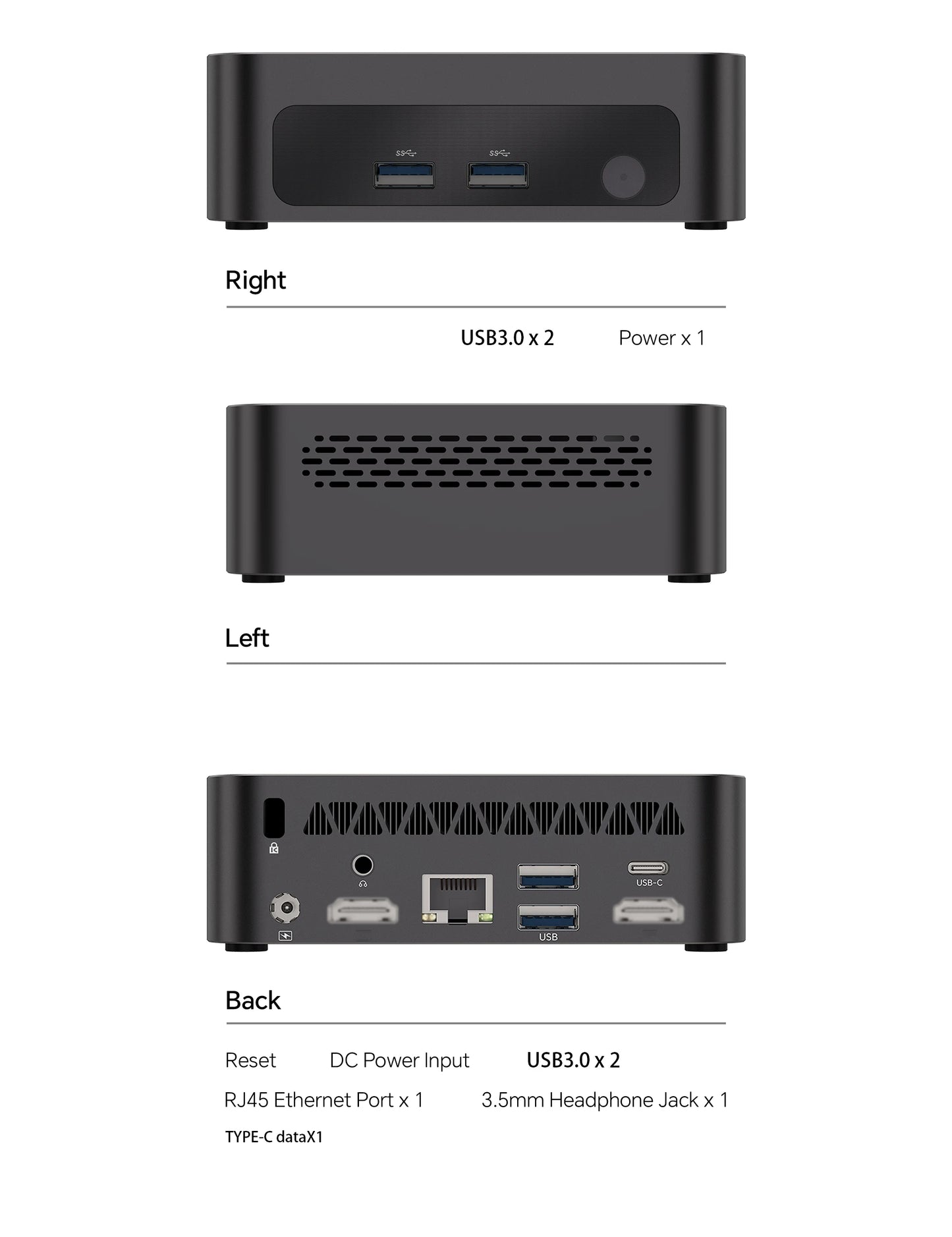 SOYO Mini PC Y5 Intel i3 4th CPU 8GB RAM 128GB ROM Windows 10 WiFi BT4.2 Desktop Computer