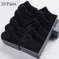 5/10 Pairs Low Cut Men Socks Solid Color Black White Breathable Cotton Socks Male Sport Businessmen Short Socks