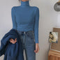 Autumn Long Sleeve Turtleneck Tops Slim Knitted Bottoming T Shirt Korean Fashion Sweater Harajuku Pullover Women Clothing Jumper